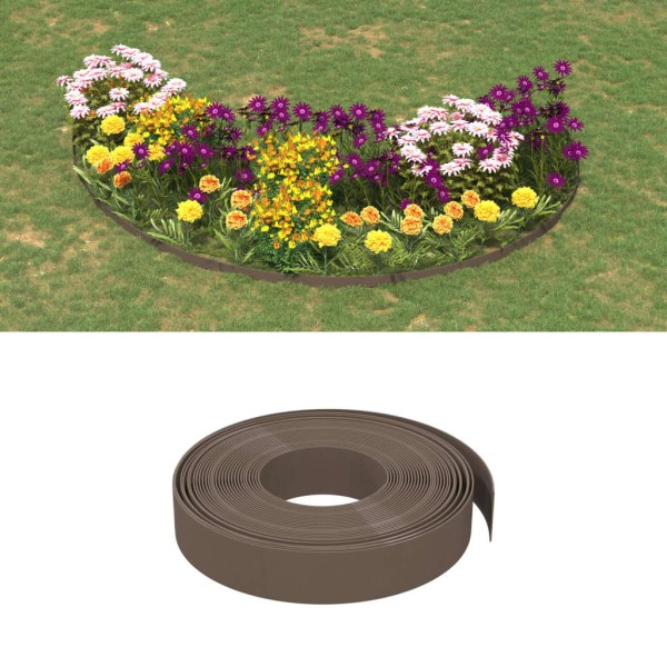 Garden borders, 5 units, brown, 10m, 10cm, polyethylene