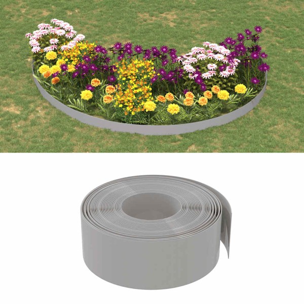 Garden borders, 4 pcs., gray, 10m, 20cm, polyethylene