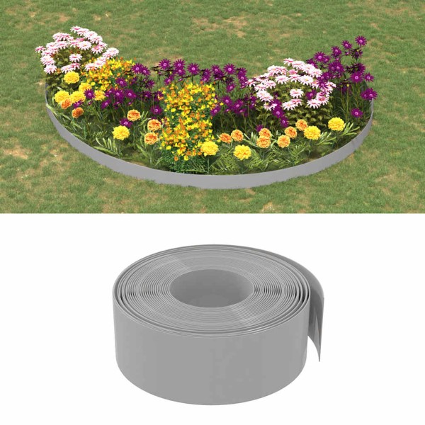 Garden edging, 5 pcs., gray, 10m, 20cm, polyethylene