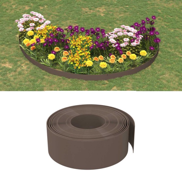 Garden borders, 2 units, brown, 10m, 20cm, polyethylene