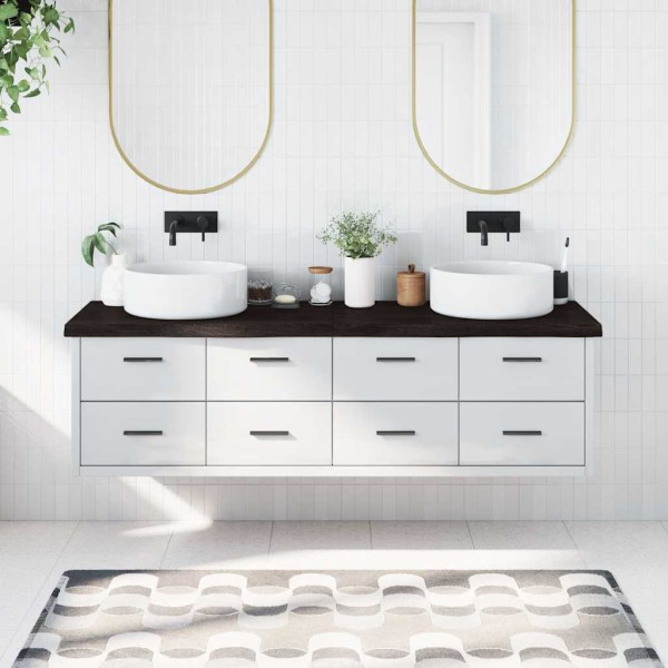 Bathroom countertop, dark brown, 180x50x(2-6)cm, wood