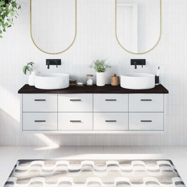 Bathroom countertop, dark brown, 180x60x(2-4)cm, wood