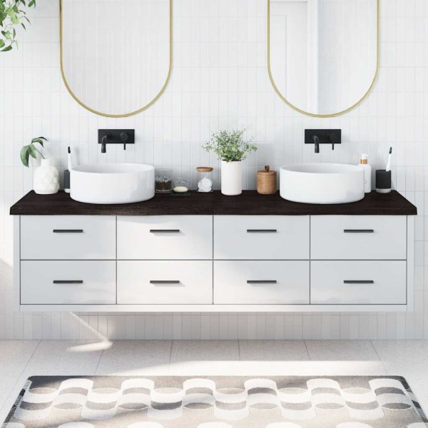 Bathroom countertop, dark brown, 200x60x(2-4)cm, wood