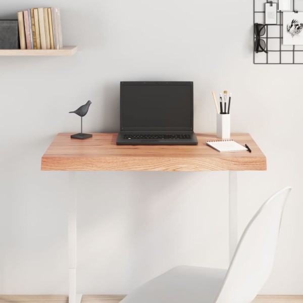 Tabletop, light brown, 80x50x(2-6) cm, solid wood