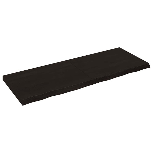 Table top, dark brown, 160x60x(2-6) cm, solid oak