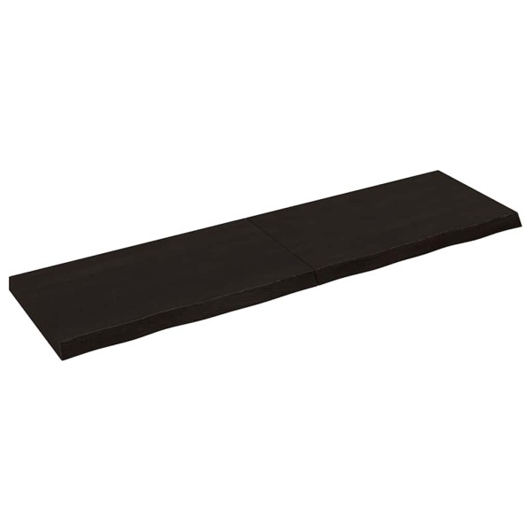 Tabletop, dark brown, 180x50x(2-6) cm, solid oak