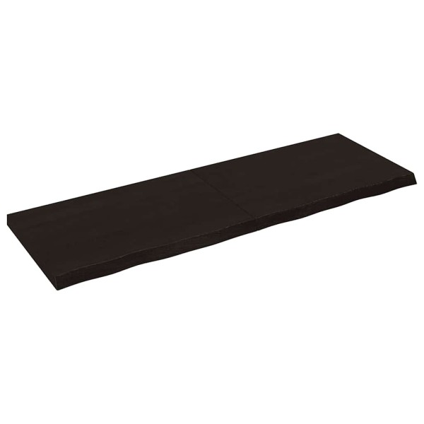 Tabletop, dark brown, 180x60x(2-6) cm, solid oak