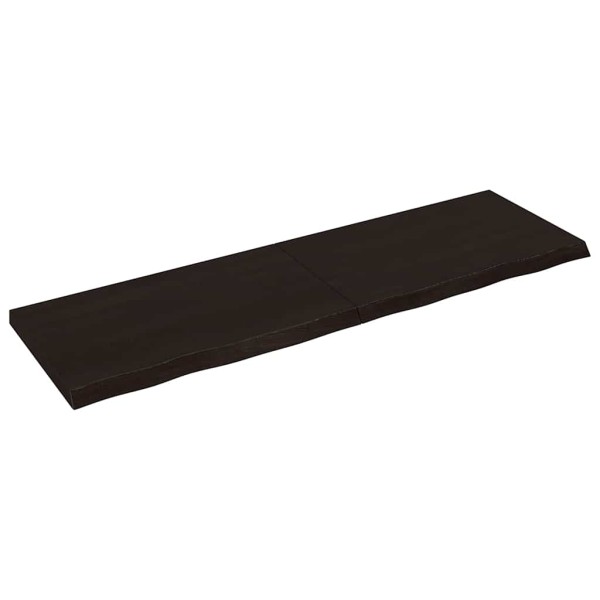 Tabletop, dark brown, 200x60x(2-6)cm, solid oak