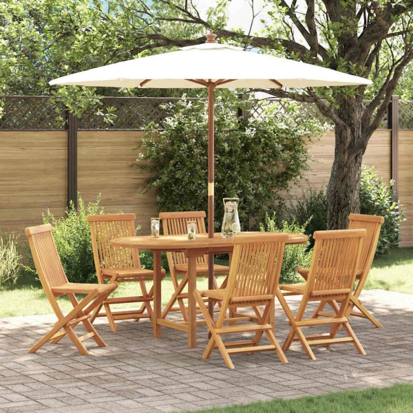 Garden dining set 7 pcs Brown Solid wood