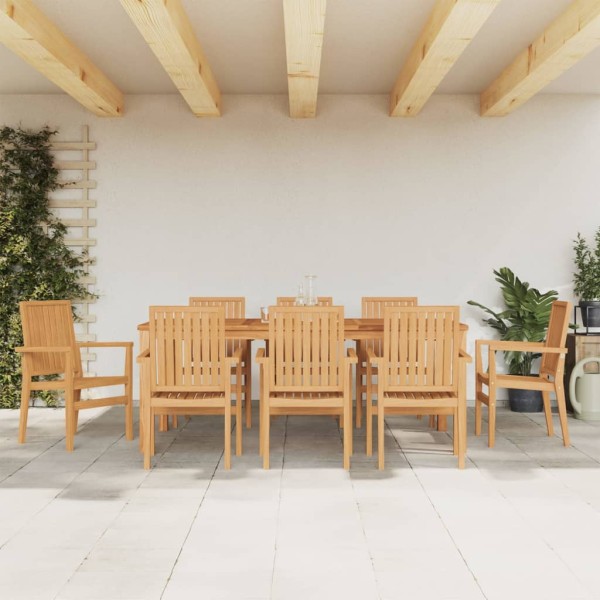 Folding garden chairs, 8 pcs., 56.5x57.5x91cm, solid teak