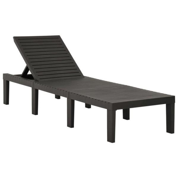 Sun lounger, anthracite color, plastic