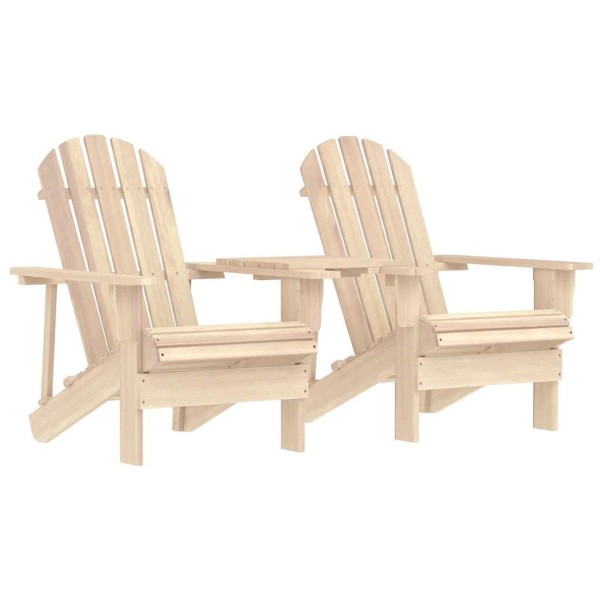 Garden Adirondack chair with table, solid spruce wood