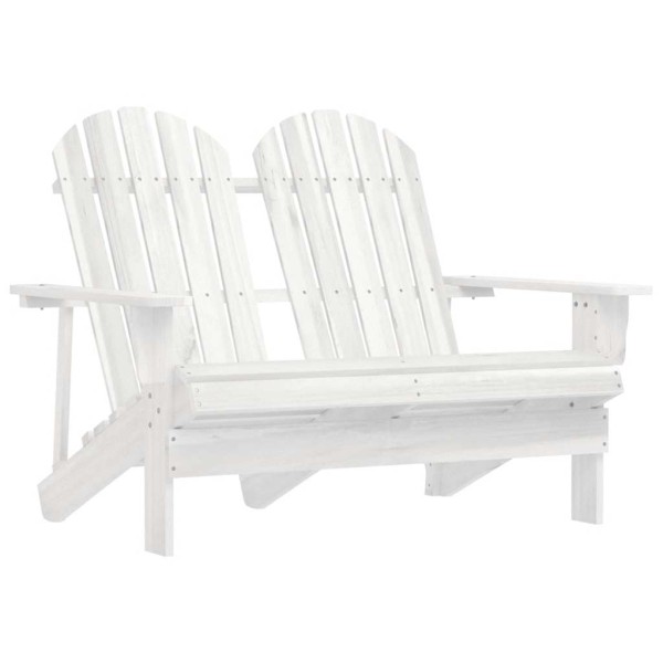 Two-seater garden Adirondack chair, white, solid spruce wood