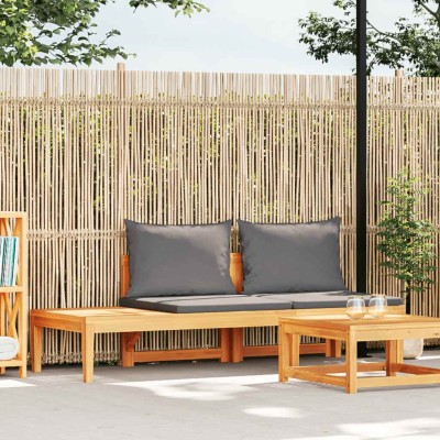 Garden bench with table and...