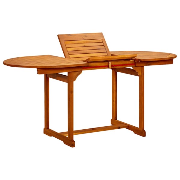 Garden dining table, (120-170)x80x75cm, solid acacia