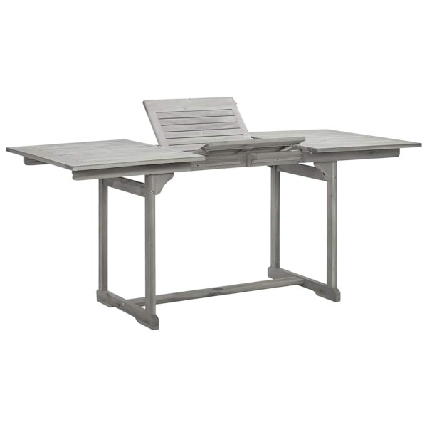 Garden dining table, (120-170)x80x75cm, solid acacia