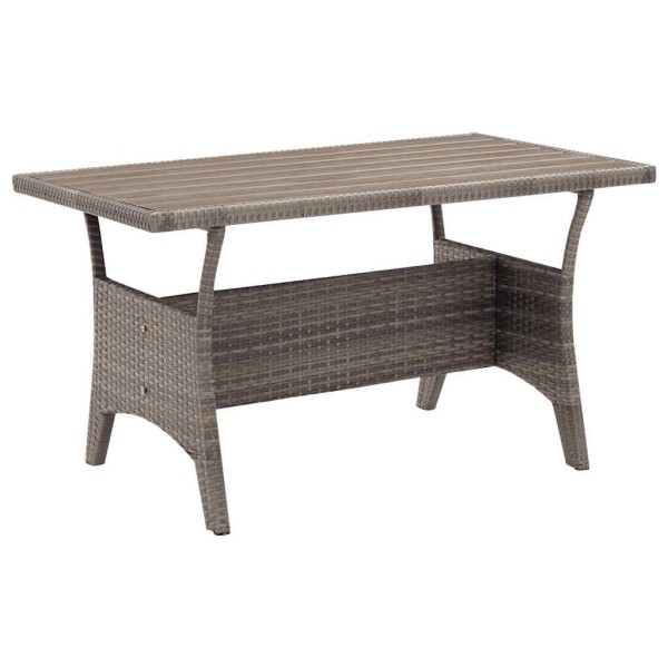 Garden table, gray, 120x70x66cm, polyrattan