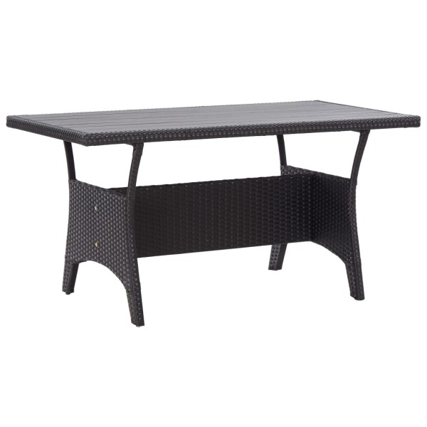 Garden table, black, 120x70x66cm, polyrattan
