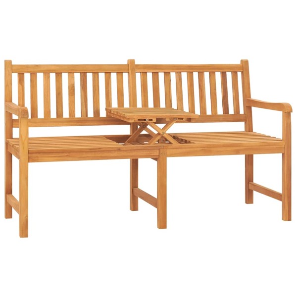 Three-seater garden bench with table, 150 cm, solid teak