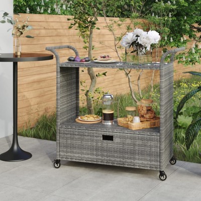 Bar cart with drawer, gray,...