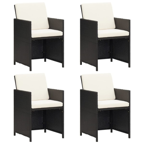 Garden chairs, 4 pcs., black, polyrattan