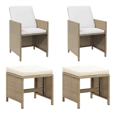 Garden chairs with stools,...