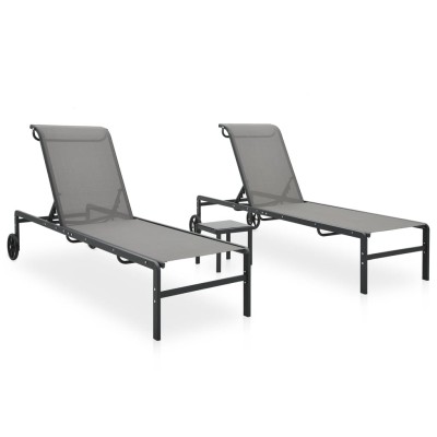 Sunbeds with table, 2 pcs.,...