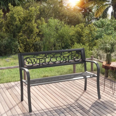 Garden bench, black, 125cm,...