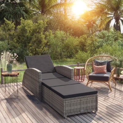 Sun lounger with dark gray...