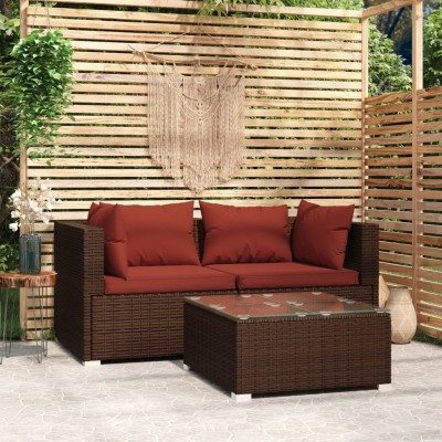 Garden set with cushions, 3...