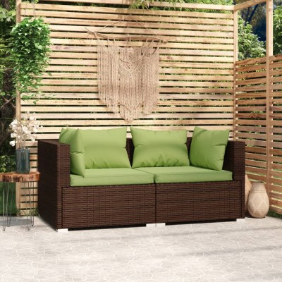 Double sofa with cushions,...