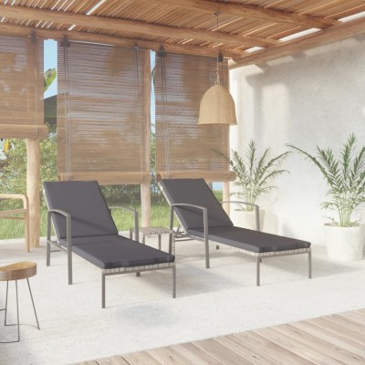 Sunbeds with table, 2 pcs.,...