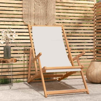 Folding beach chair, cream,...