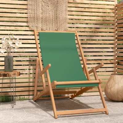 Folding beach chair, green,...