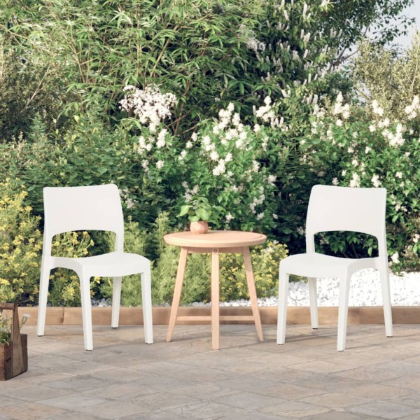 Garden chairs, 2 pcs., white, polypropylene