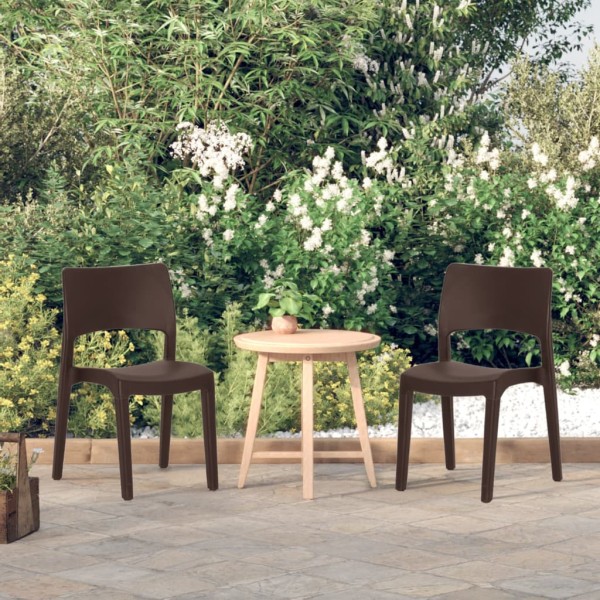 Garden chairs, 2 pcs., mocha color, polypropylene