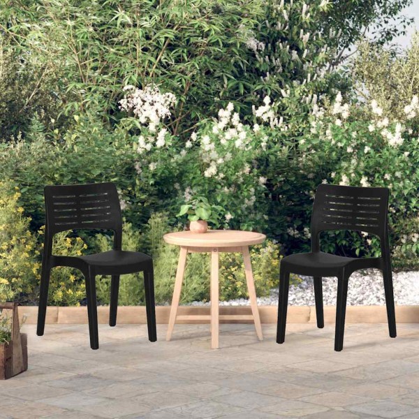 Garden chairs, 2 pcs., anthracite color, polypropylene