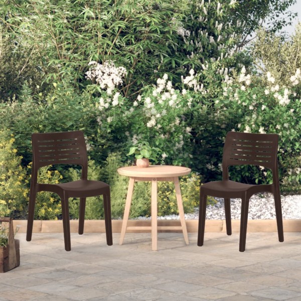 Garden chairs, 2 pcs., mocha color, polypropylene