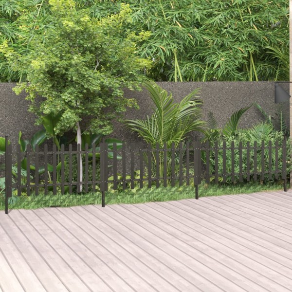 Prefab fence with posts, 3 pcs., 614x80cm, WPC
