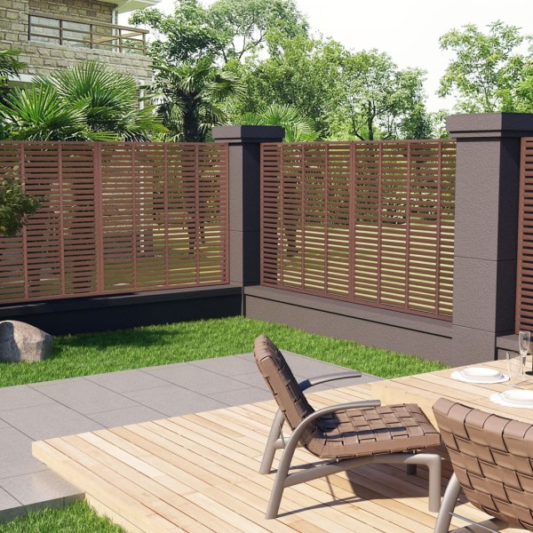 Blind type fence, brown, 180x180cm, WPC