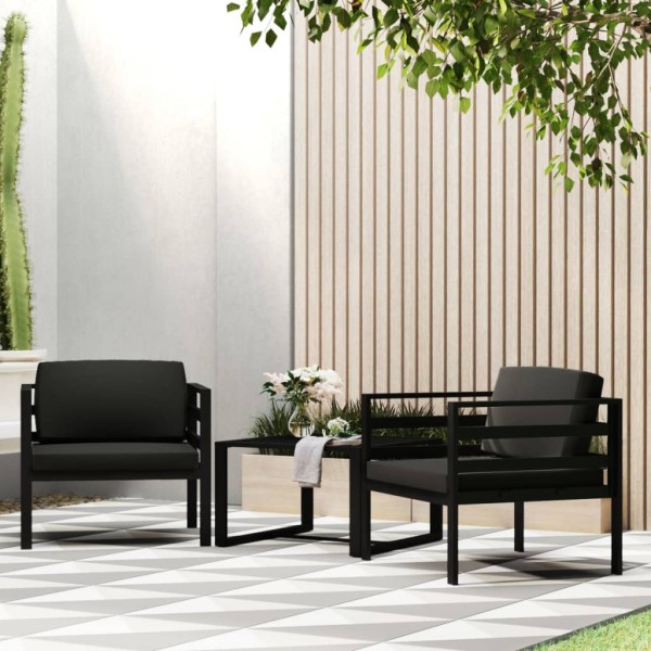 Single sofas with cushions, 2 pcs., anthracite, aluminum