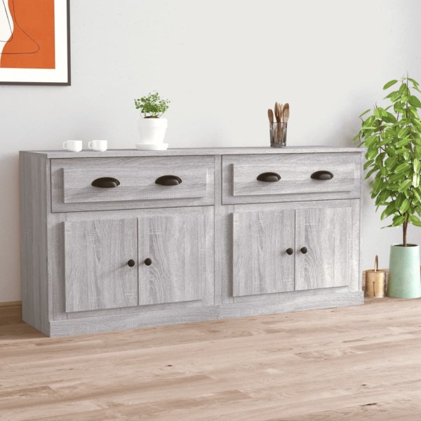 Side cabinets, 2 units, gray oak, processed wood