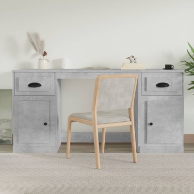 Desk with cabinet, concrete...