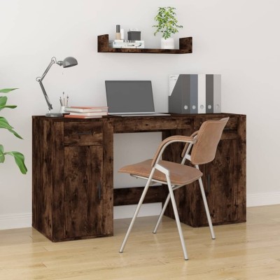 Desk with cabinet, smoky...
