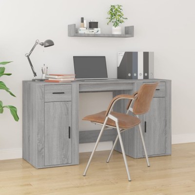 Desk with cabinet, gray...