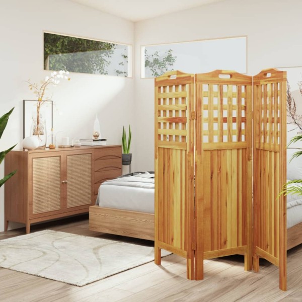 Room partition, 3 segments, 121.5x2x115cm, solid acacia