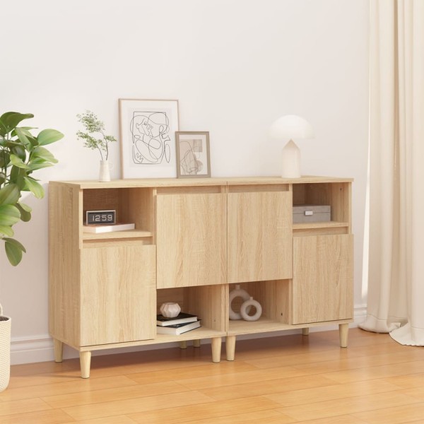 Side cabinets, 2 pcs., oak, 60x35x70cm, treated wood