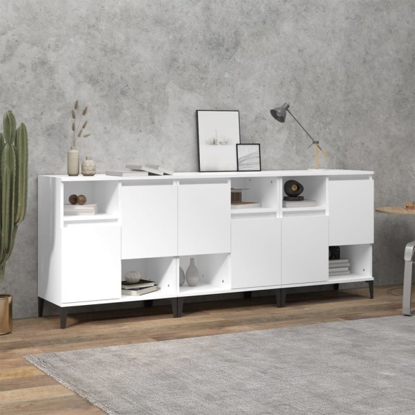 Side cabinets, 3 pcs., white, 60x35x70cm, treated wood