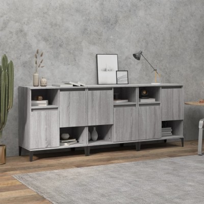 Side cabinets, 3 pcs., gray...