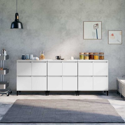 Side cabinets, 3 pcs.,...